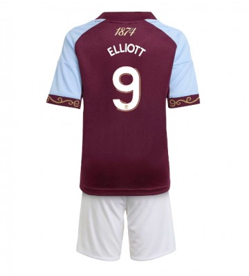 Aston Villa Harvey Elliott #9 Hjemmebanetrøje Børn 2025-26 Kortærmet (+ Korte bukser)